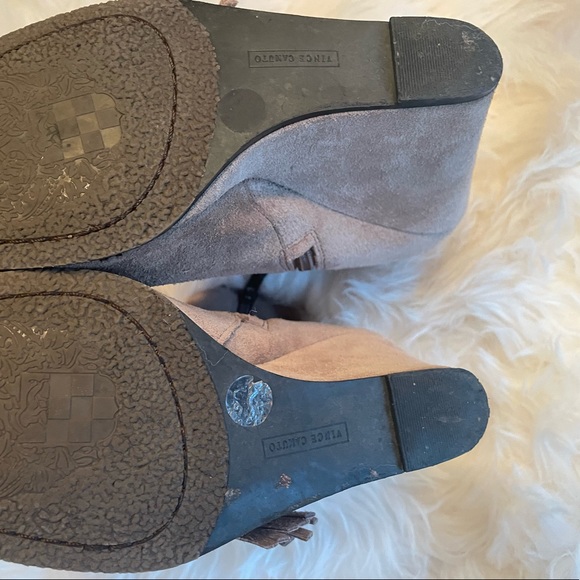 Used, super comfy suede wedge booties. Size 8.5. Vince Camuto Tecca. - Picture 9 of 9